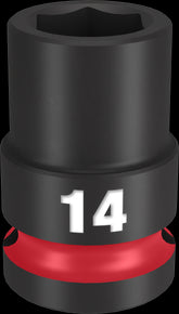 Milwaukee SHOCKWAVE Impact Duty Series 49-66-6246 Shallow Impact Socket, 14 mm Socket, 1/2 in Drive, Square Drive
